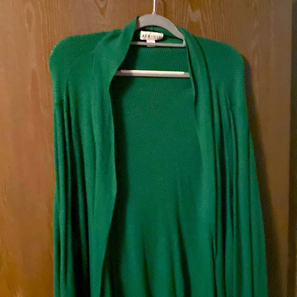 Green 4X oversized cardigan